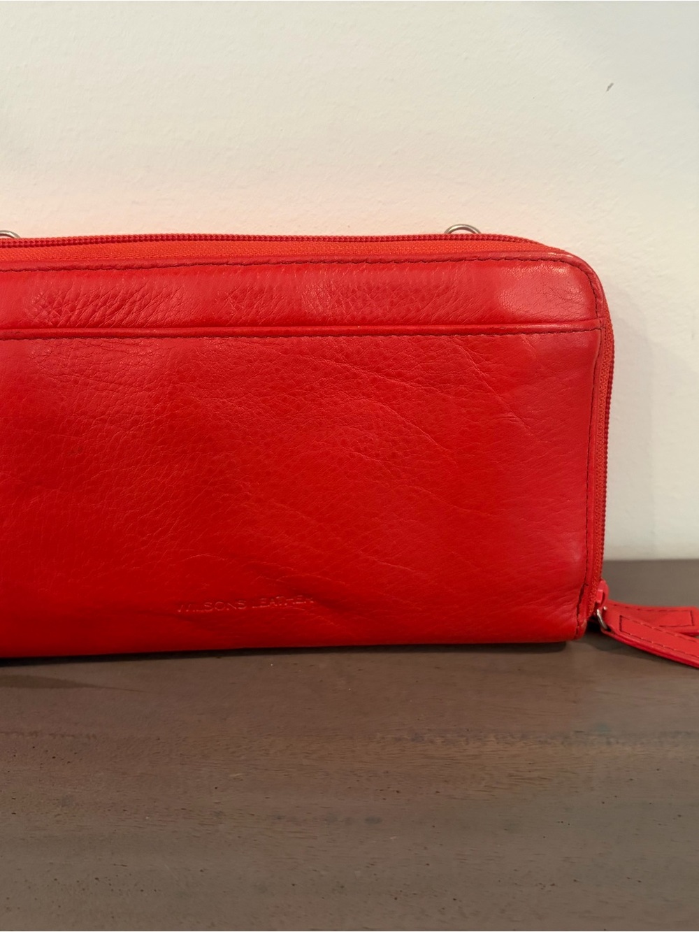 Wilsons Leather 90’s Red Leather Wallet Clutch EUC